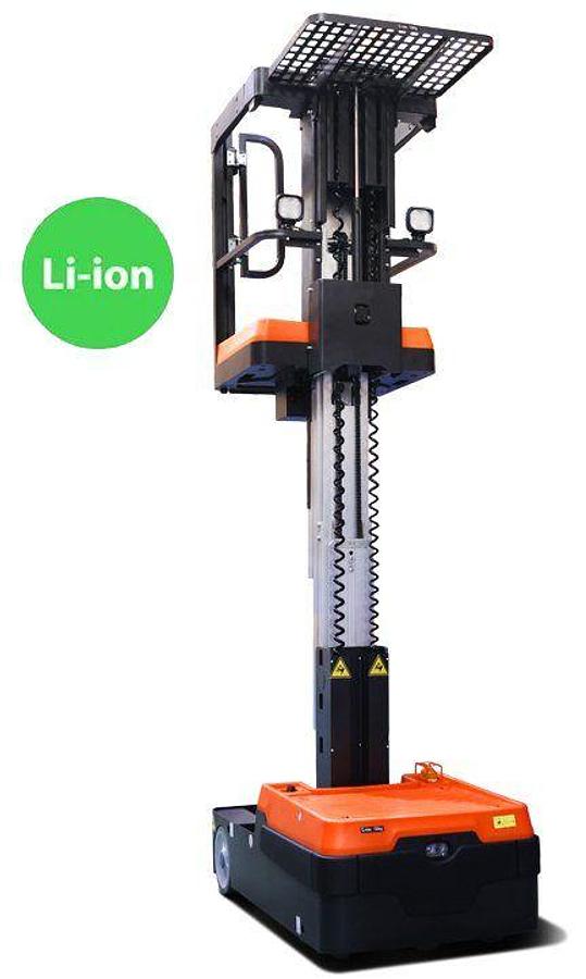 AC powered lithium-ion order picker - Compact - Narrow aisle.