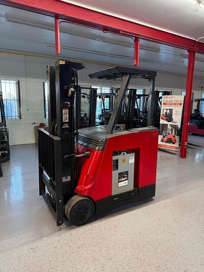 Used Raymond 3,500lbs capacity stand up counterbalance forklift