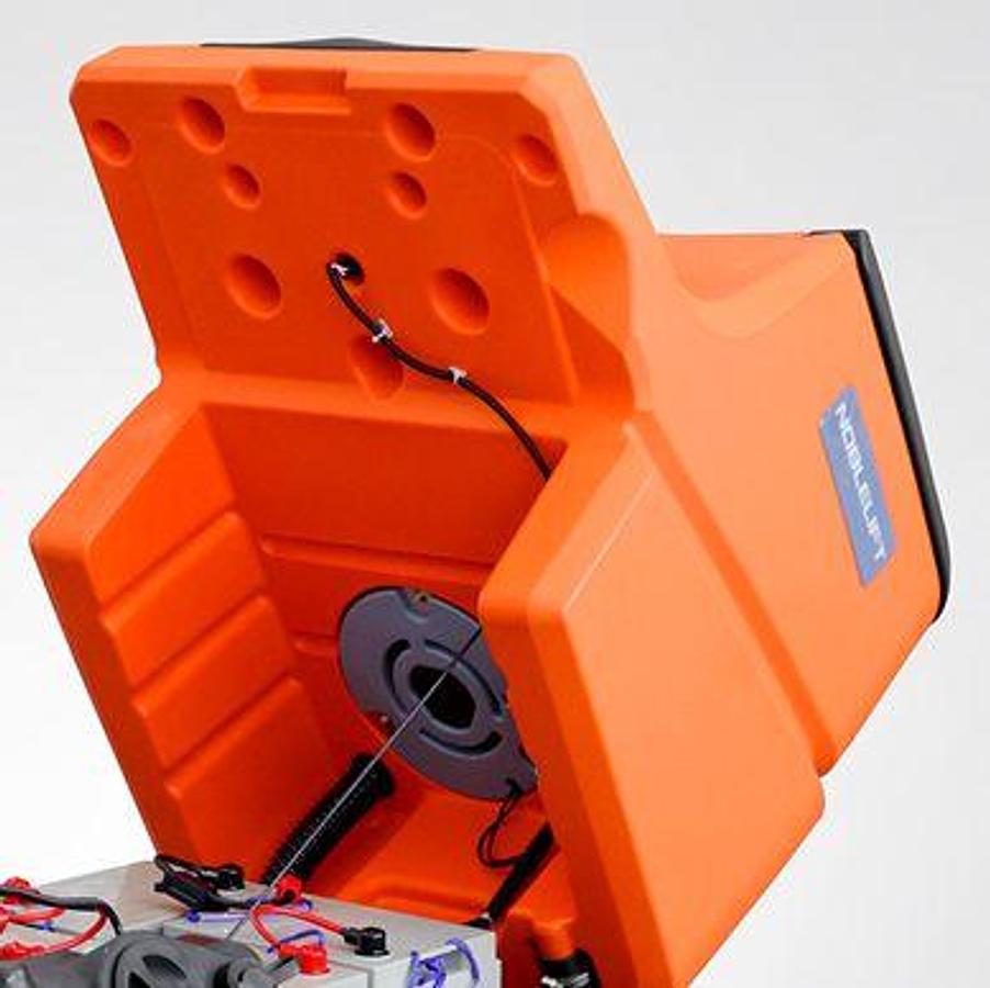 Ride-on electric industrial scrubber - Large sized spaces - 60,000 sq feet/hour.