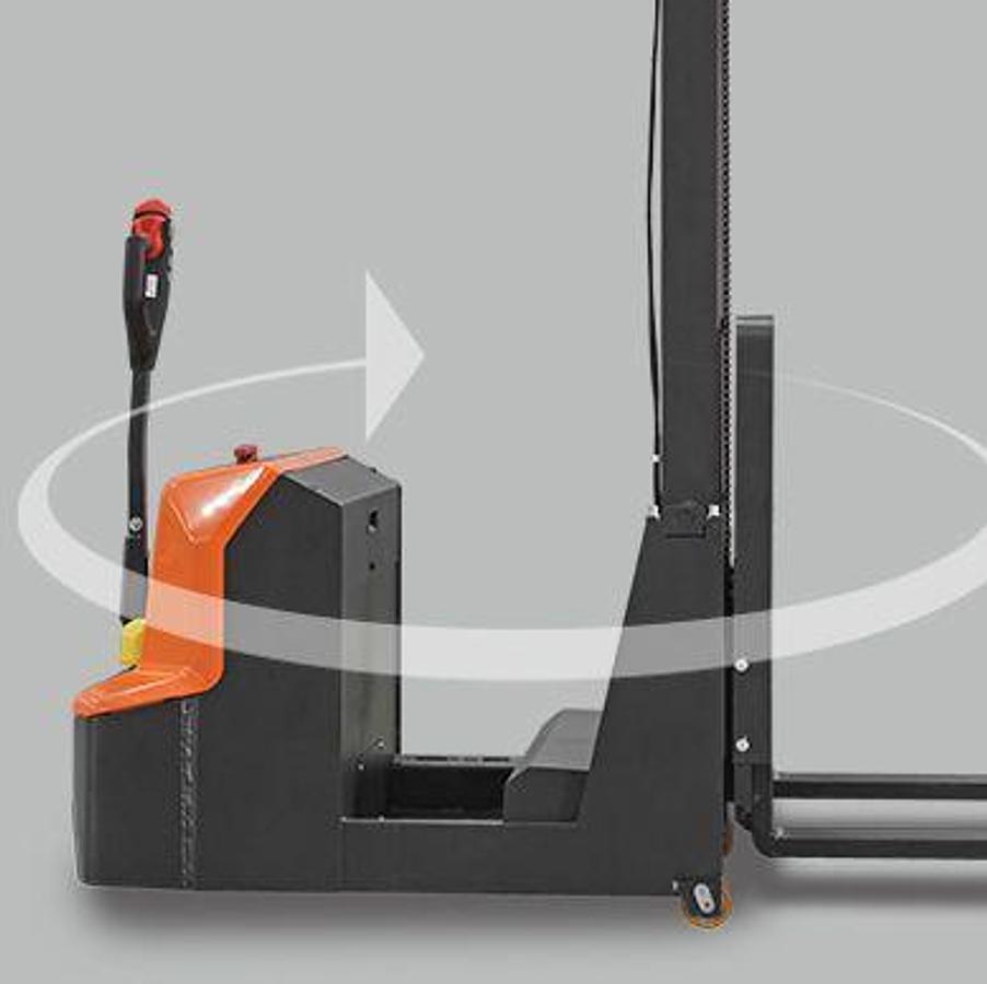 Lithium powered counterbalanced stacker - Light-duty - High productivity.