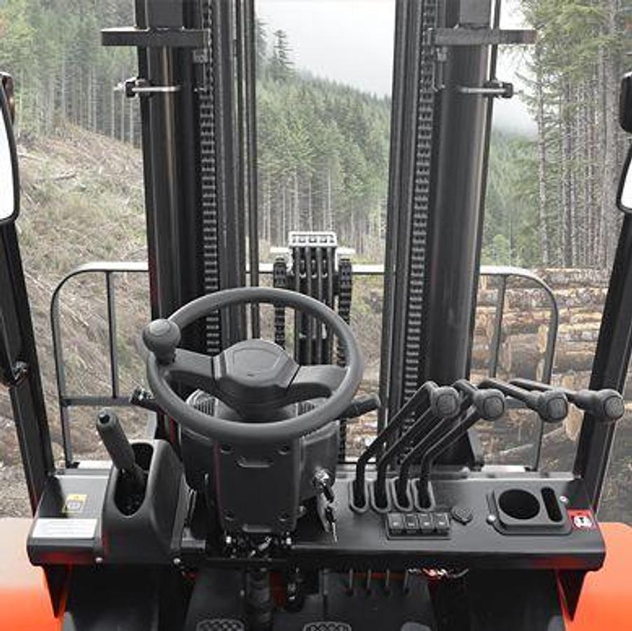 FD4RT70 Diesel
7,000 lb Capacity
Rough Terrain Diesel Forklift
157 in (3-Stage, Std) Lift Height
Pneumatic Tires