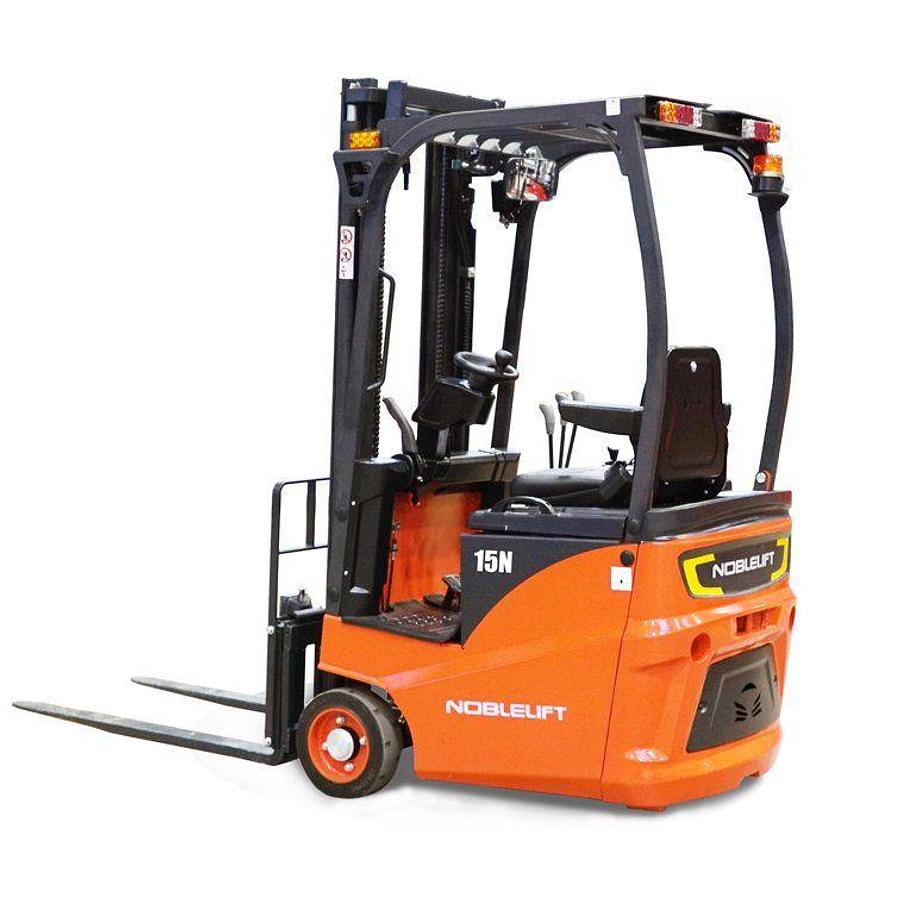 AC powered compact 3-wheel forklifts - High mobility - Low cost operation.
