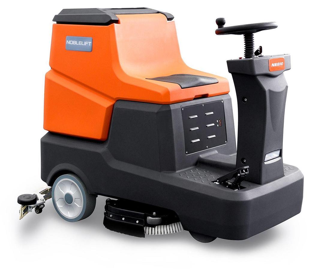 Ride-on electric industrial scrubber - Large sized spaces - 60,000 sq feet/hour.