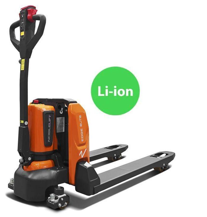 Lithium-ion powered electric pallet jack - Compact - Tight turning.