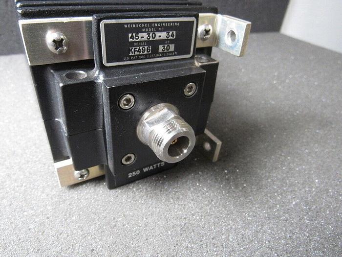 Used API/Weinschel 45-30-34 Attenuator, Fixed, 30dB, DC-1.5 GHz, 250 watts, N(F)-N(M)