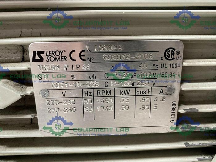 Used Edwards E2M28 Rotary Vacuum Pump 21 CFM w/ 1.2 HP Motor 240V