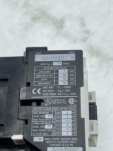 Used AB ALLEN BRADLEY 100-A12ND3, 193-B1F1