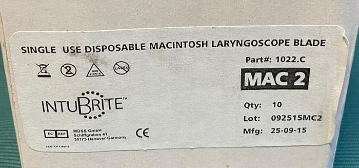 Intubrite Single Use Einweg Macintosh Laryngoskop System Mac 2