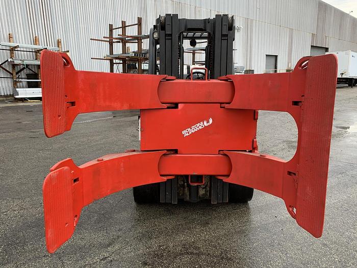 Used 12,000 POUND GLC120VXPRS YALE MODEL W/ 72" BOLZONI ROLL CLAMP MFG. 2013 1,800 HOURS