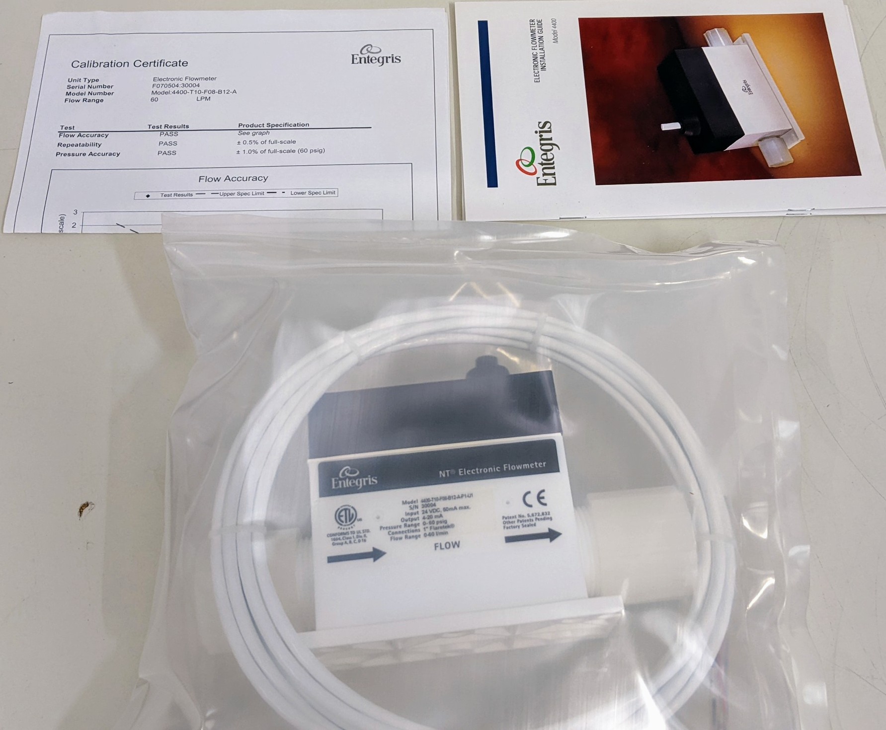 Used ENTEGRIS NT,ELECTRONIC,FLOW,METER,4400