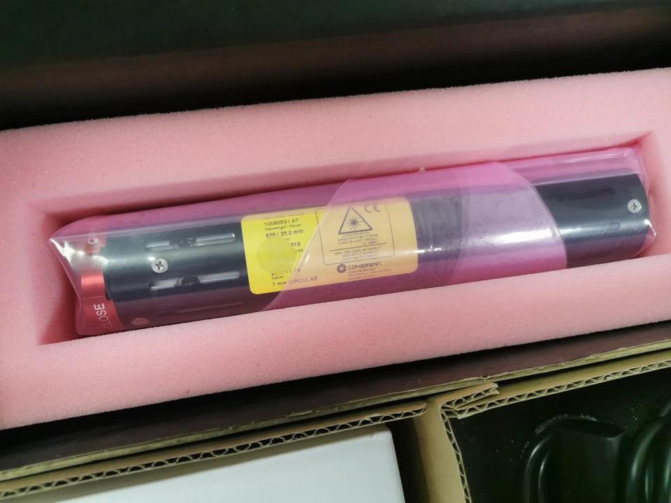 Used Coherent Radius 635 Continuous Wave (CW) Diode Laser 638nm 25mW + Power Supply