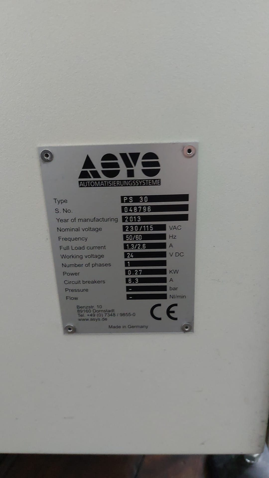 Used ASYS PS 30 and TRM03