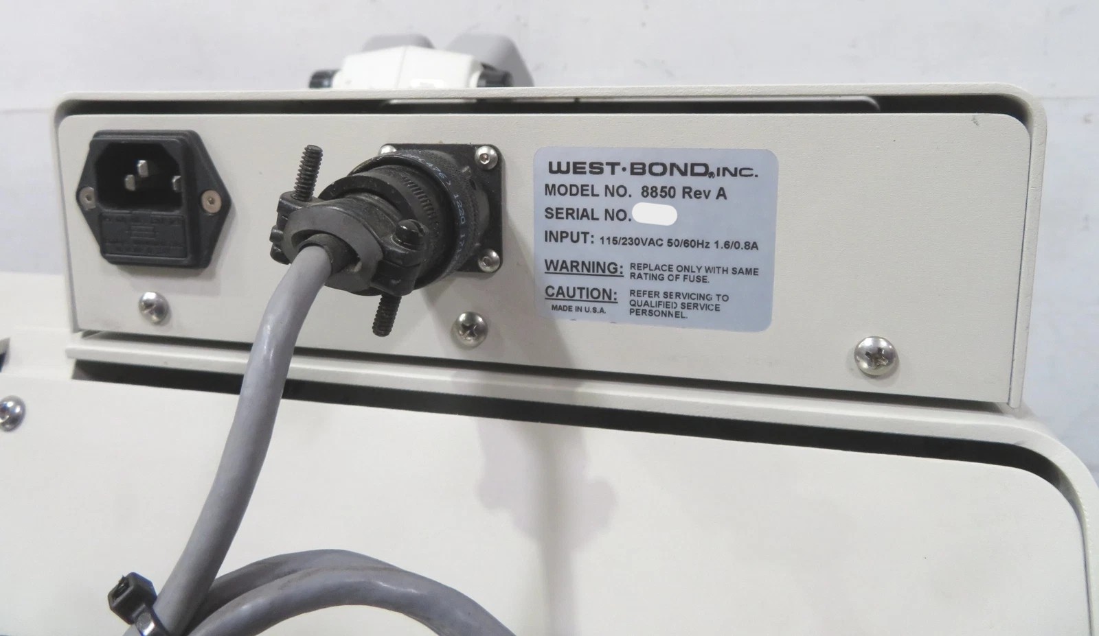 Used West-Bond 7372E Epoxy/Eutectic Die Bonder, Inert Gas Mirrored Workholder