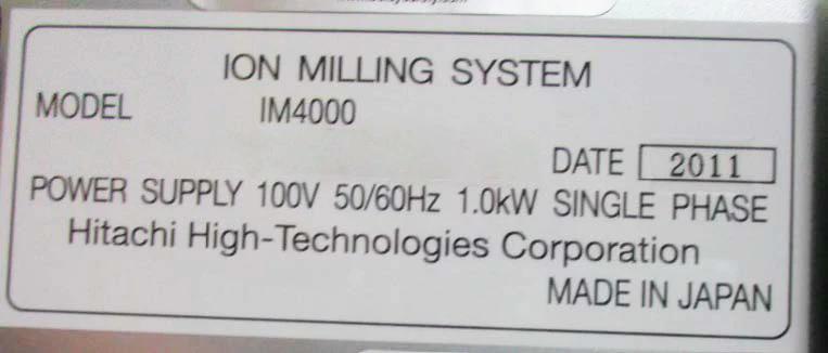 Used 2011 HITACHI IM 4000 Ion Mill
