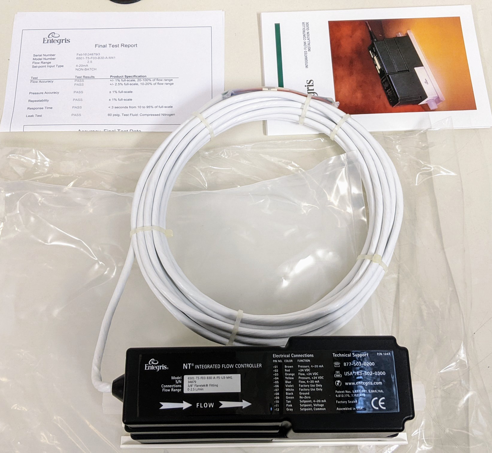 Used Entegris - Air Liquide FLOW_CONTROLLER,NT6501,2.5LPM,3/8FL,SAPH