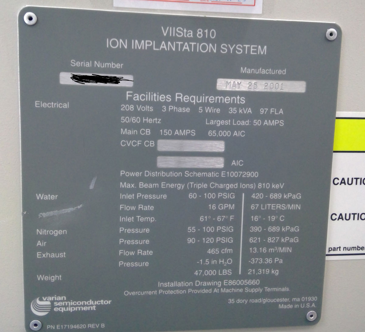 Used AMAT/ Varian VIISta 810 Medium Current Implanter