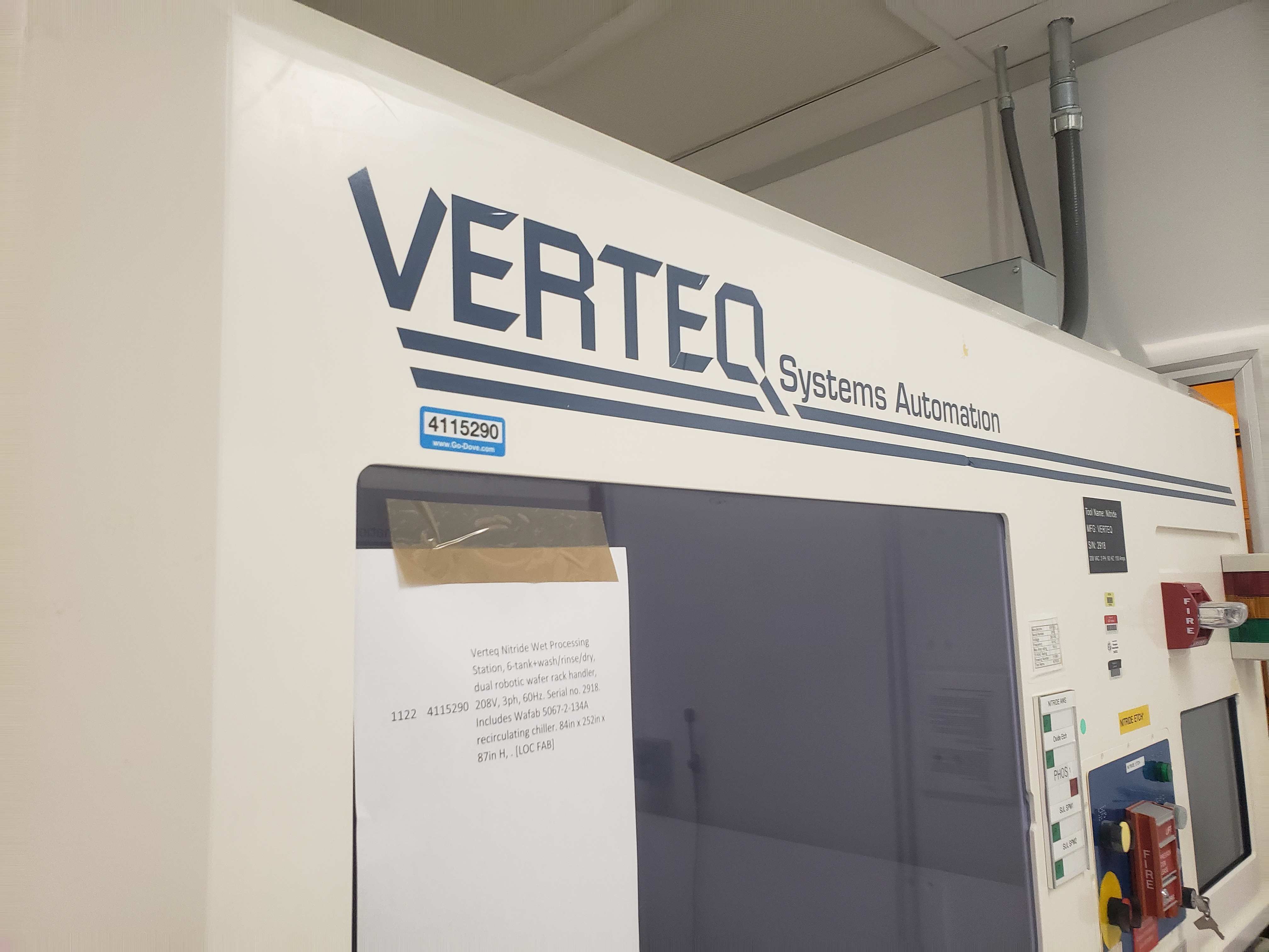 Used Verteq Nitride Wet Processing Station