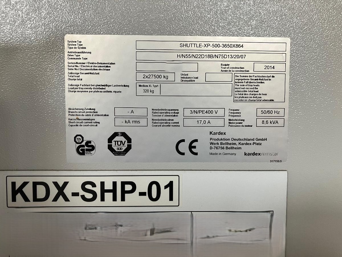 Used 2014 Kardex Shuttle XP