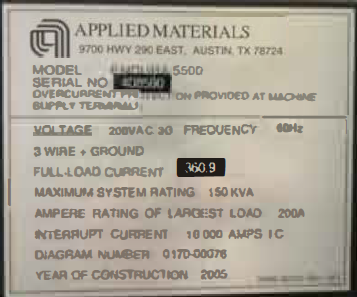 Used 2005 AMAT Endura HP PVD