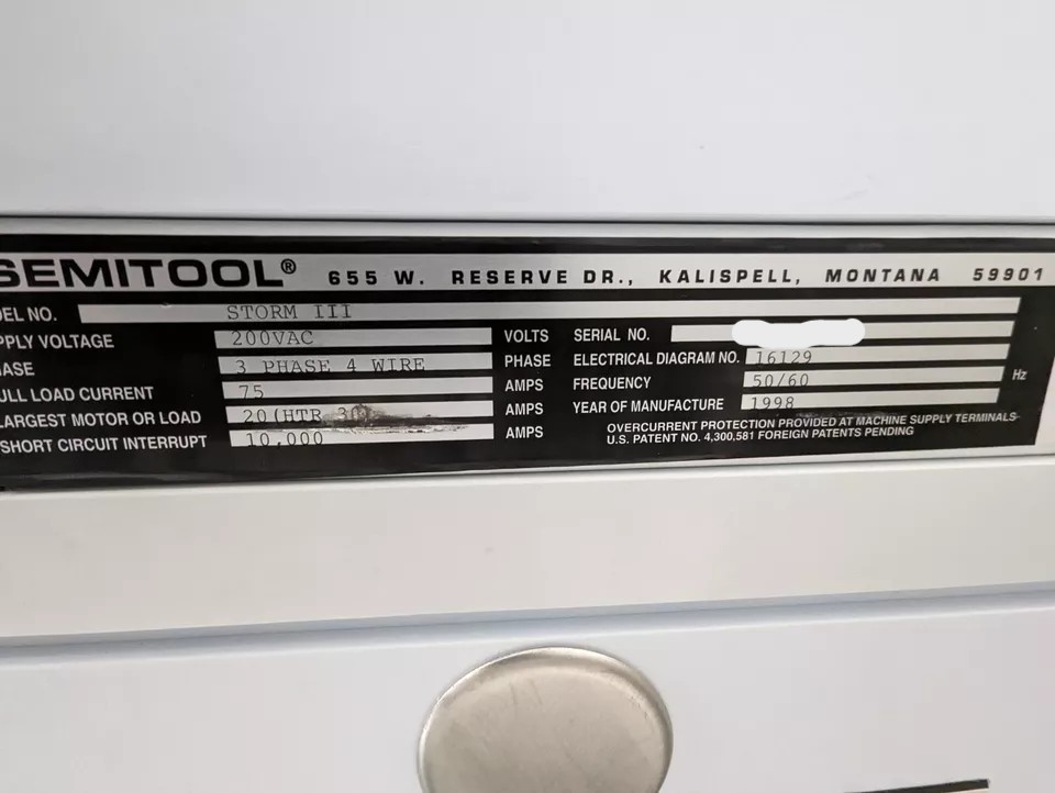 Used Semitool Storm III, Wafer cassette, box clean system