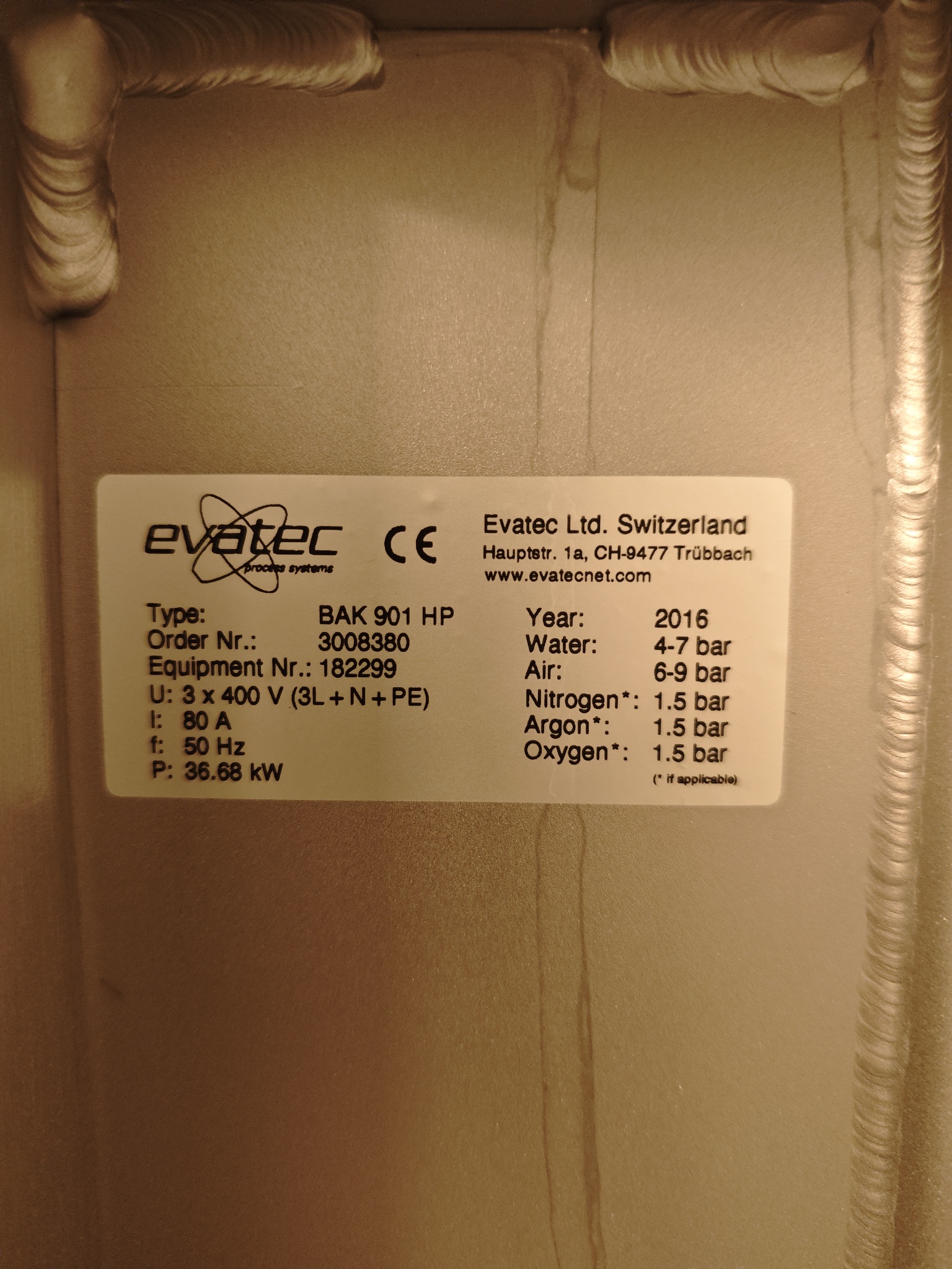 Used 2016 Evatec BAK 901 HP