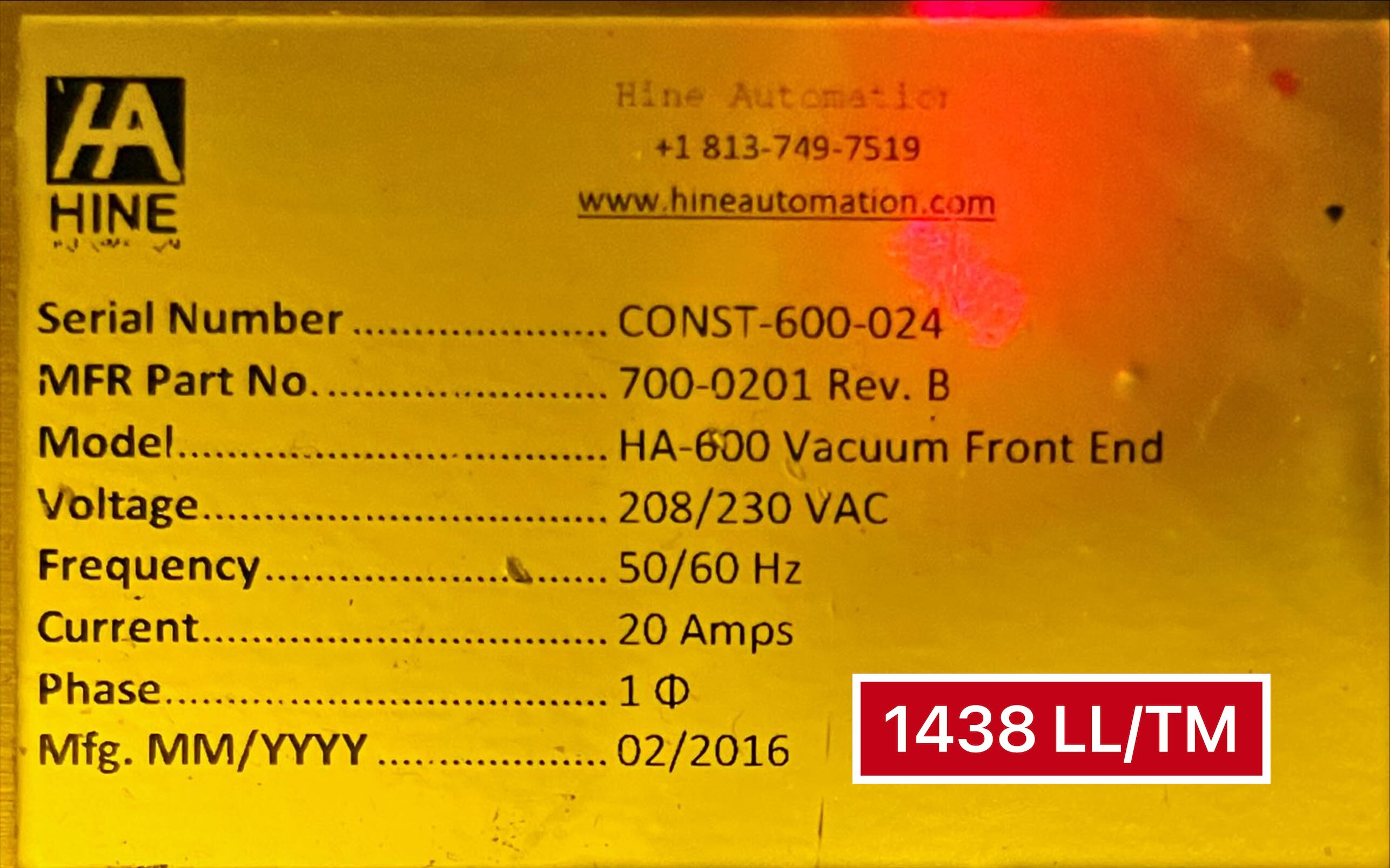 Used 2016 Plasmatherm Versaline ICP Dry Etching System