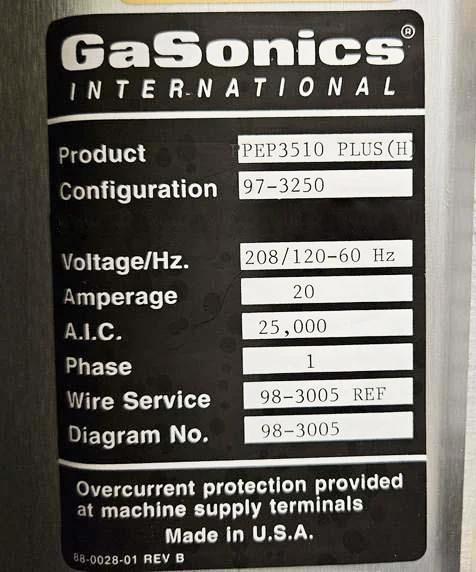 Used LAM/ Novellus/ Gasonics PEP 3510 Plus (H) Asher