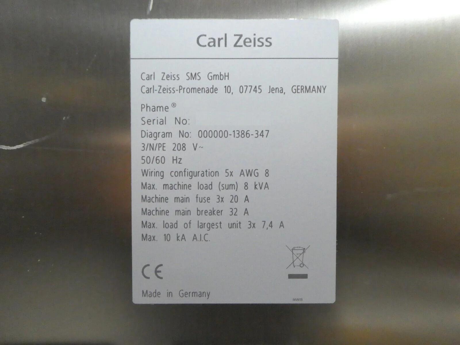 Used CARL ZEISS Carl Zeiss Phame PSM Photomask Optical Phase Shift Measurement System As-Is