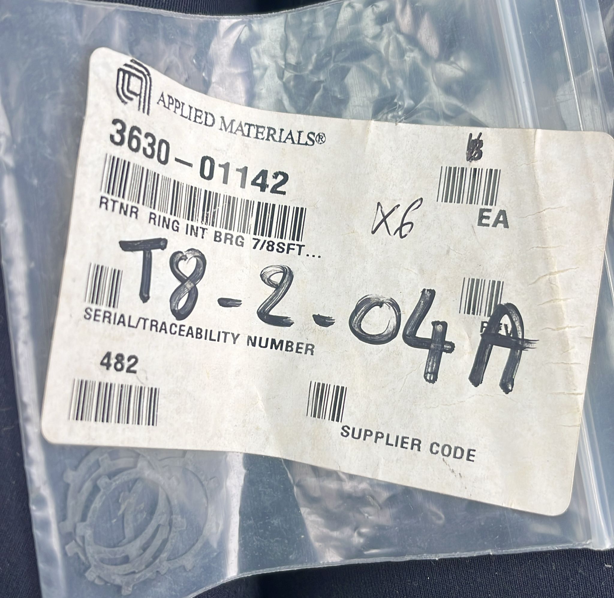 Used Applied Materials AMAT 3710-01048E197 #U#RTNR RING INT BRG