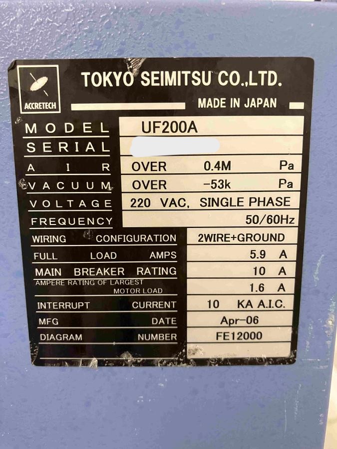 Used Accretech TSK UF200/UF200A