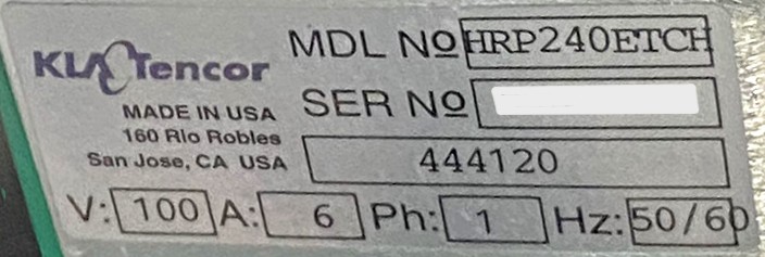 Used KLA-Tencor HRP-240