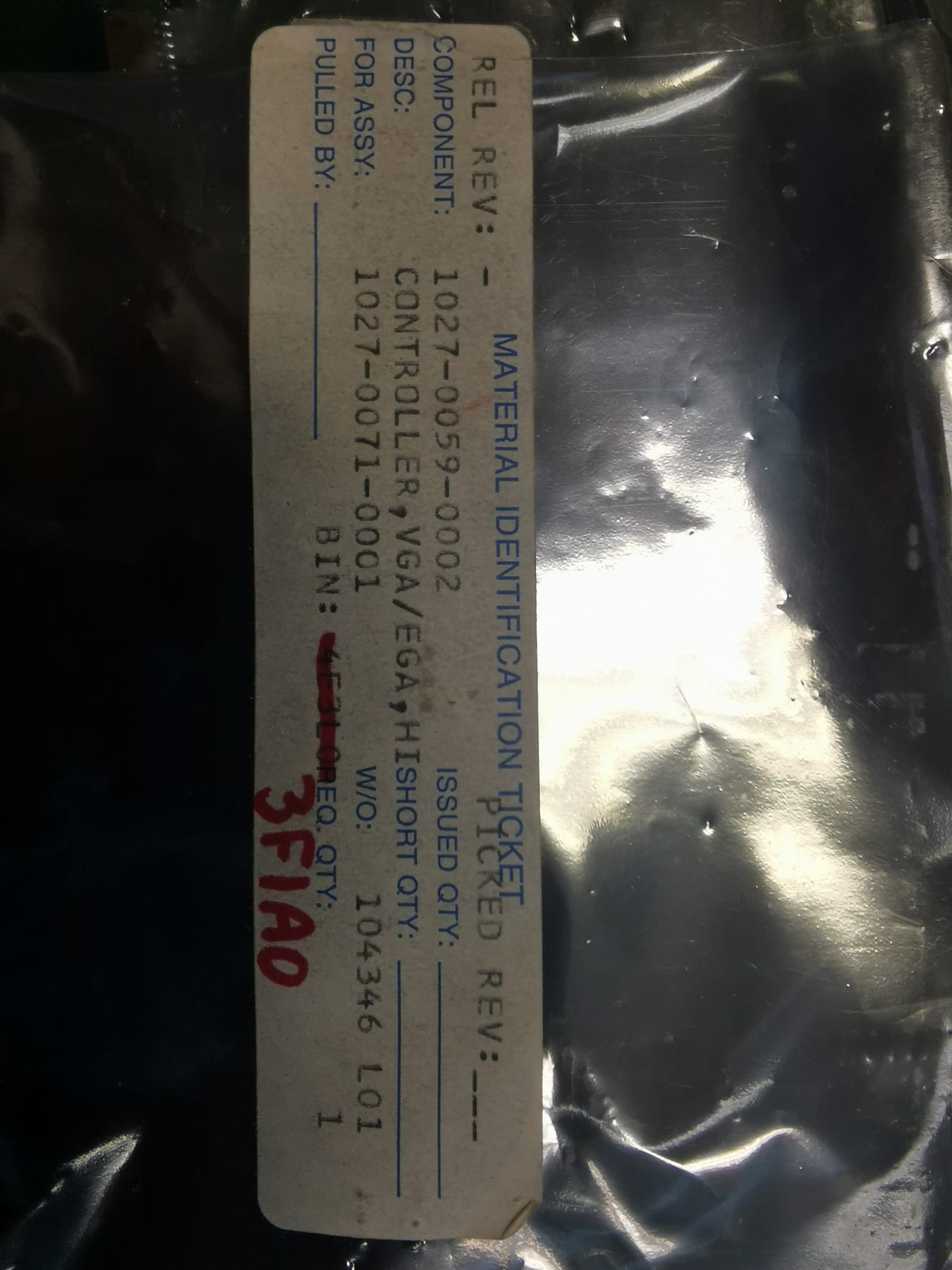 Used Eaton Nova 6200AV VGA /EGA CONTROLLER PCB 1027-0059-0002