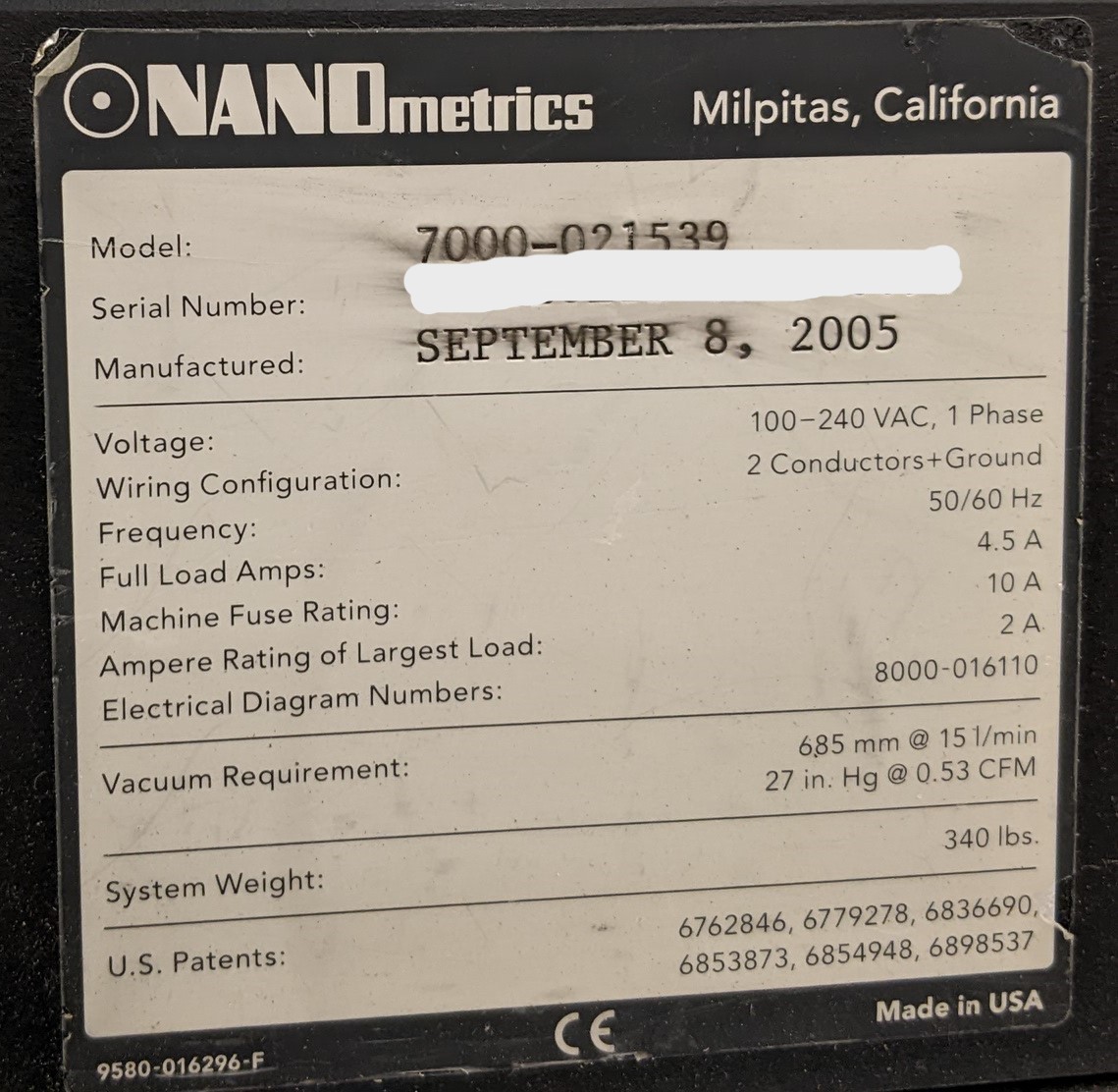 Used Nanometrics 9010b Integrated Metrology System