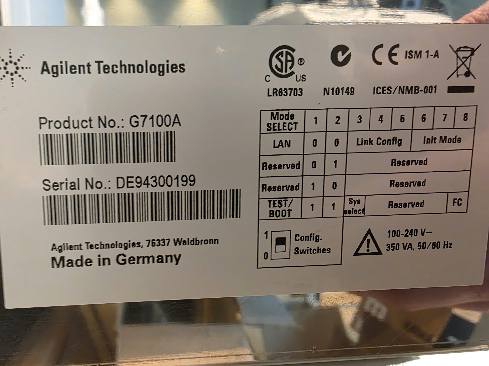 Used Agilent G7100A
