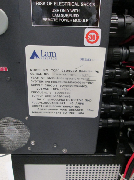 Used 2007 LAM Research Alliance (A6) TCP 9400DFM
