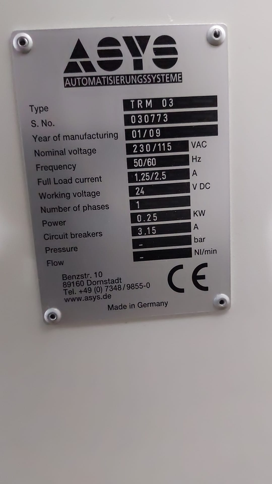 Used ASYS PS 30 and TRM03