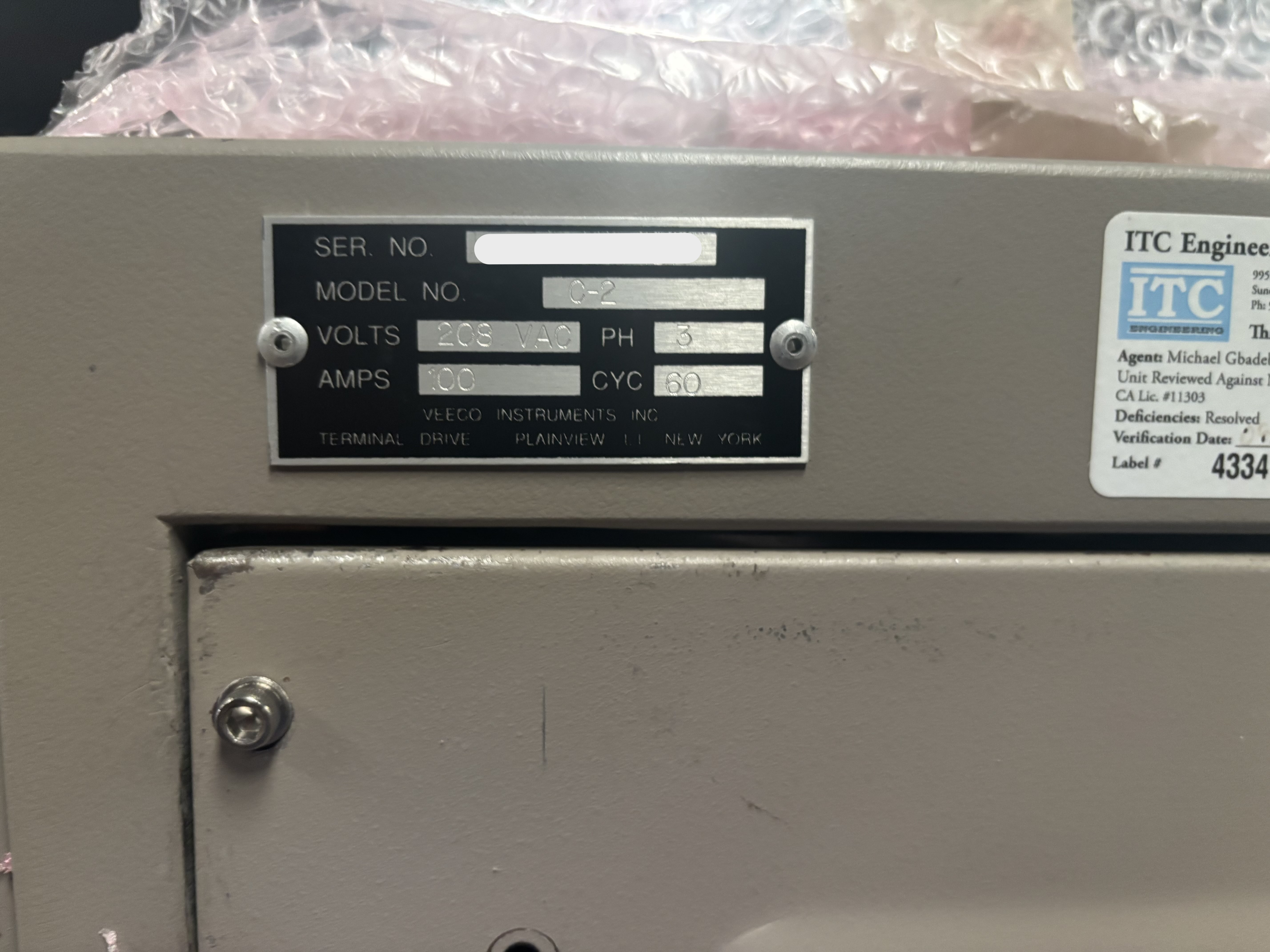 Used Veeco Microtech RF-350 Ion Beam System