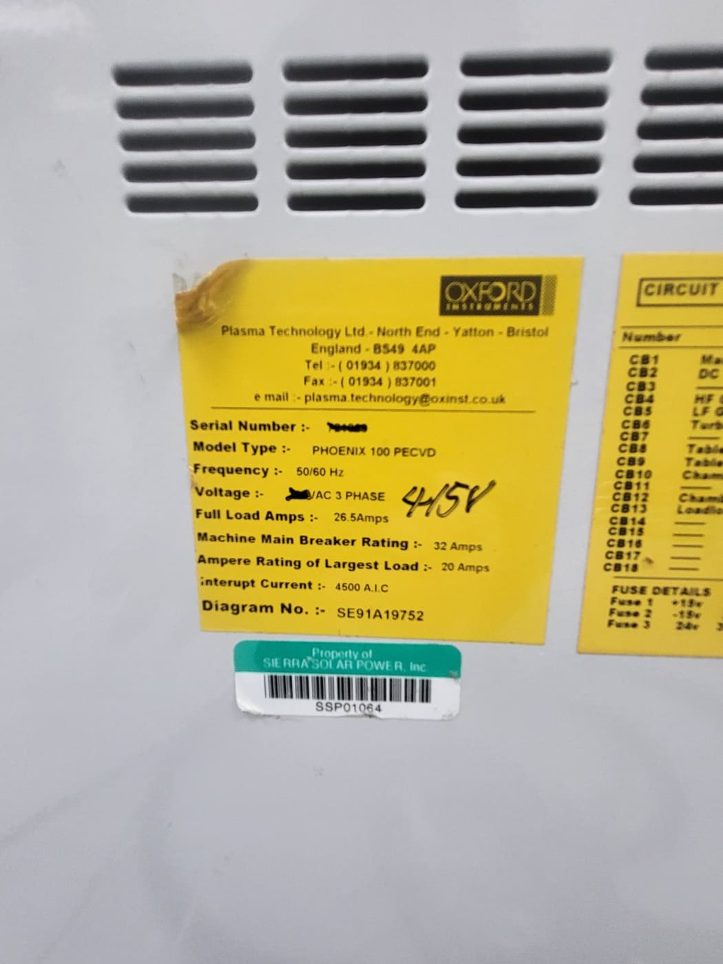 Used Oxford Plasmalab100 PECVD Etchers Ashers