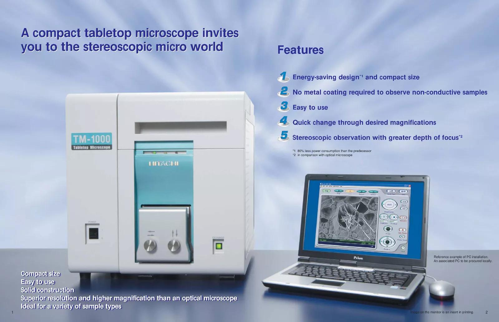 Used Hitachi Hightech TM1000 Tabletop Miscroscope