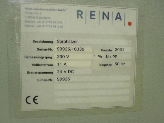 Used 2001 Rena Casstte Spray Etcher