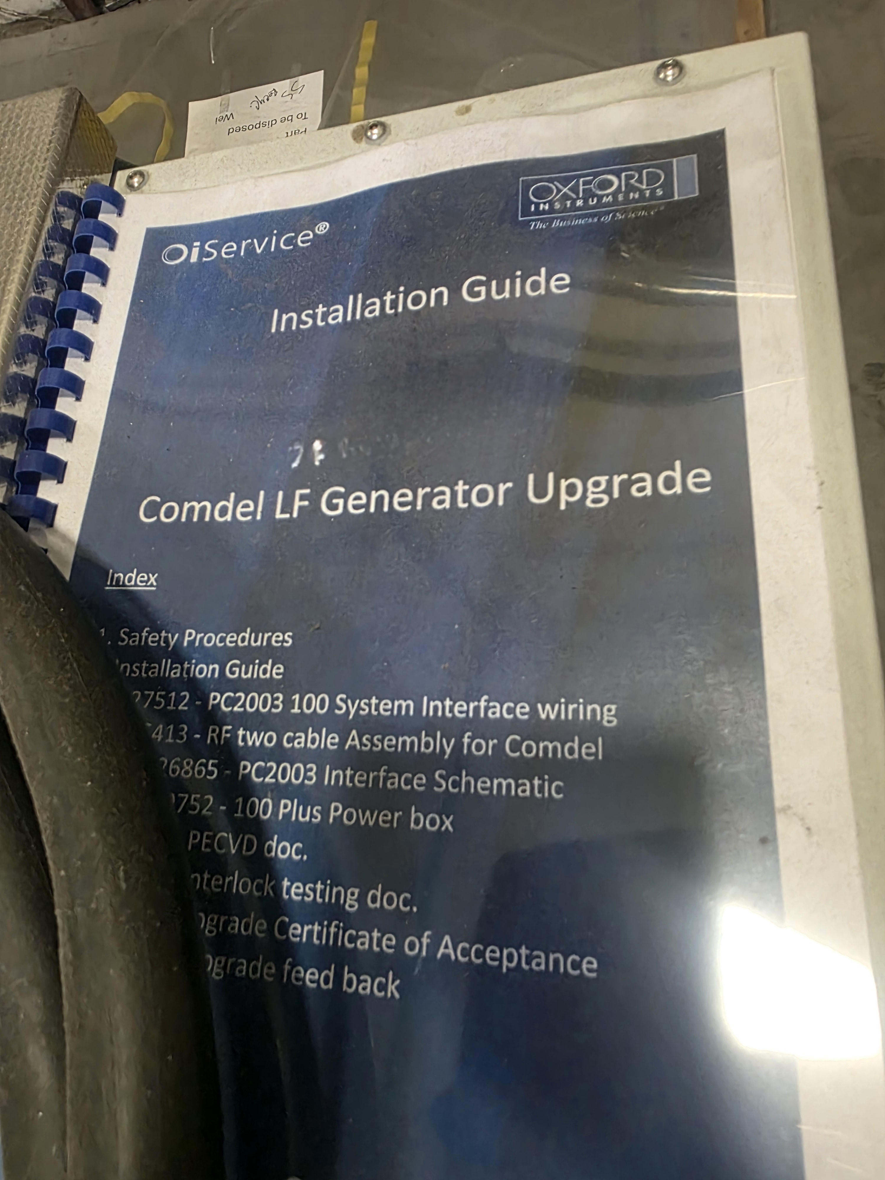 Used Oxford Plasmalab 100 PECVD System