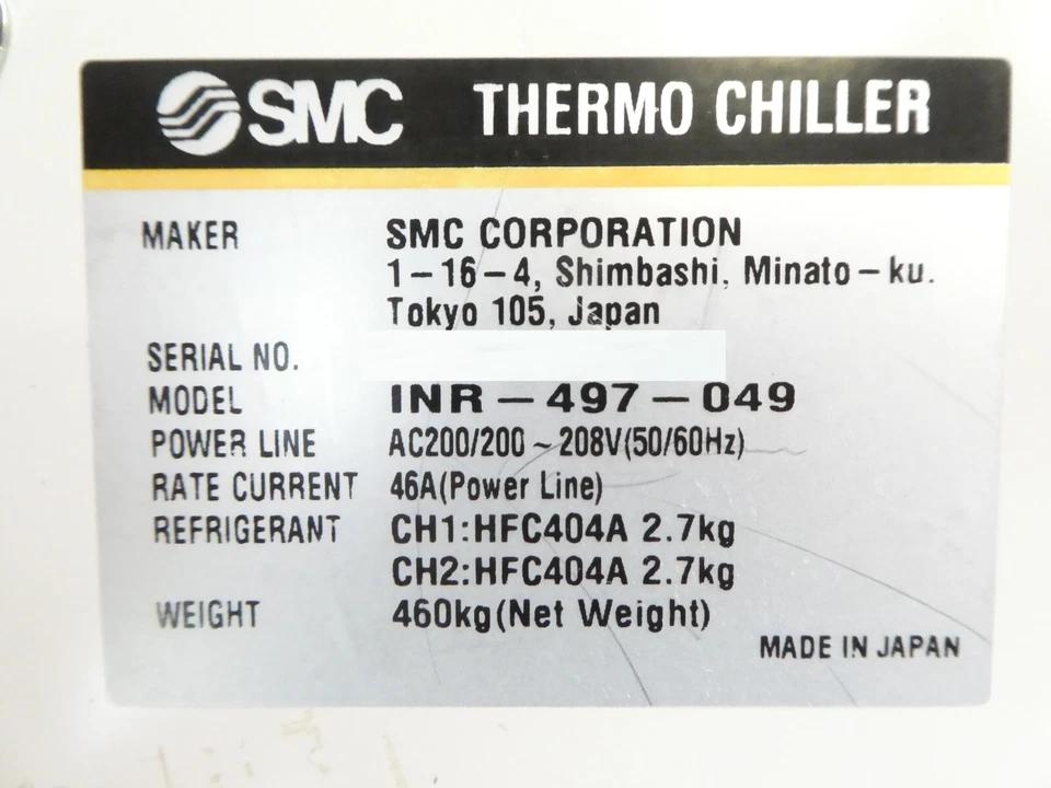 Used SMC INR-497-049 Dual Channel Recirculating Chiller THERMO CHILLER Tested Working