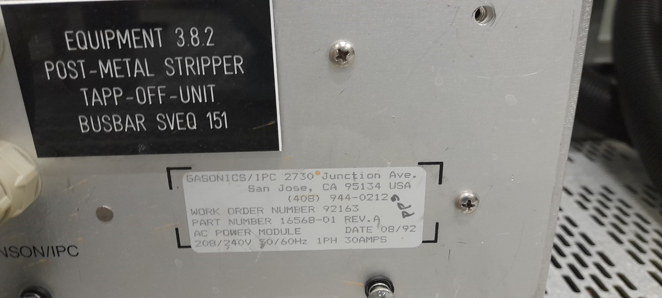 Used 1992 Gasonics L3300 - 150mm Asher