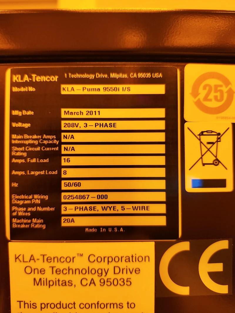 Used 2011 KLA Puma 9550 i Defect Inspection