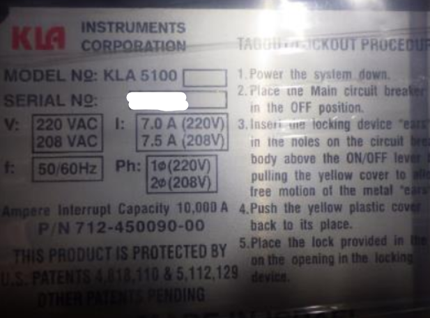 Used 1996 KLA KLA-5100XP