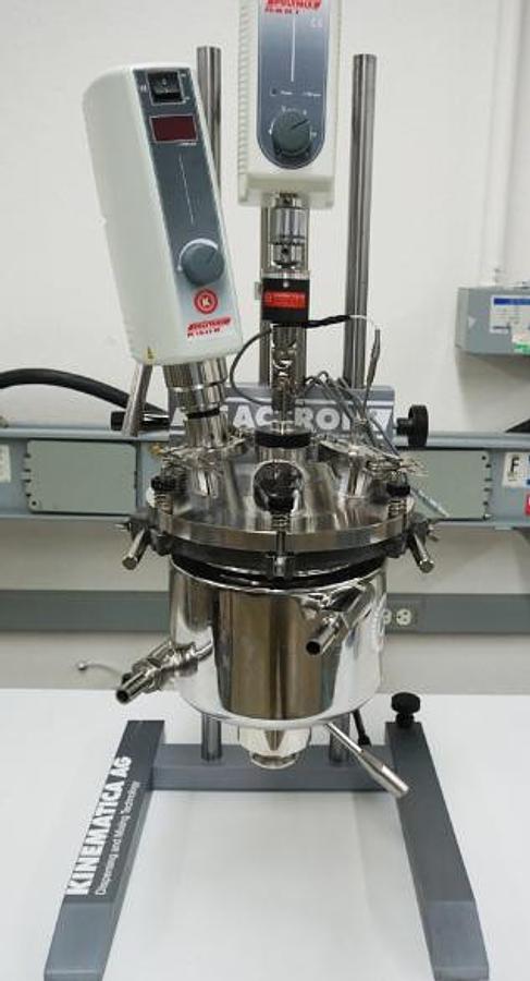 Used Kinematica Reactron RT 2 liter Benchtop Reactor with stainless pressure vessel