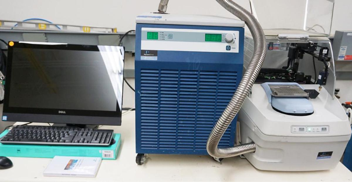 Used Perkin Elmer DSC8500 Differential Scanning Calorimeter with Polyscience VLT-100 Cooling Unit and software
