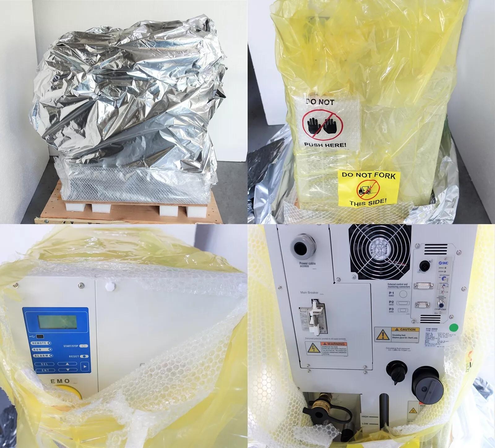 Used 2018 SMC INR-498-012E-X028 THERMO CHILLER AMAT 0190-60669 H2000 EG/DI HEAT EXCHANGER