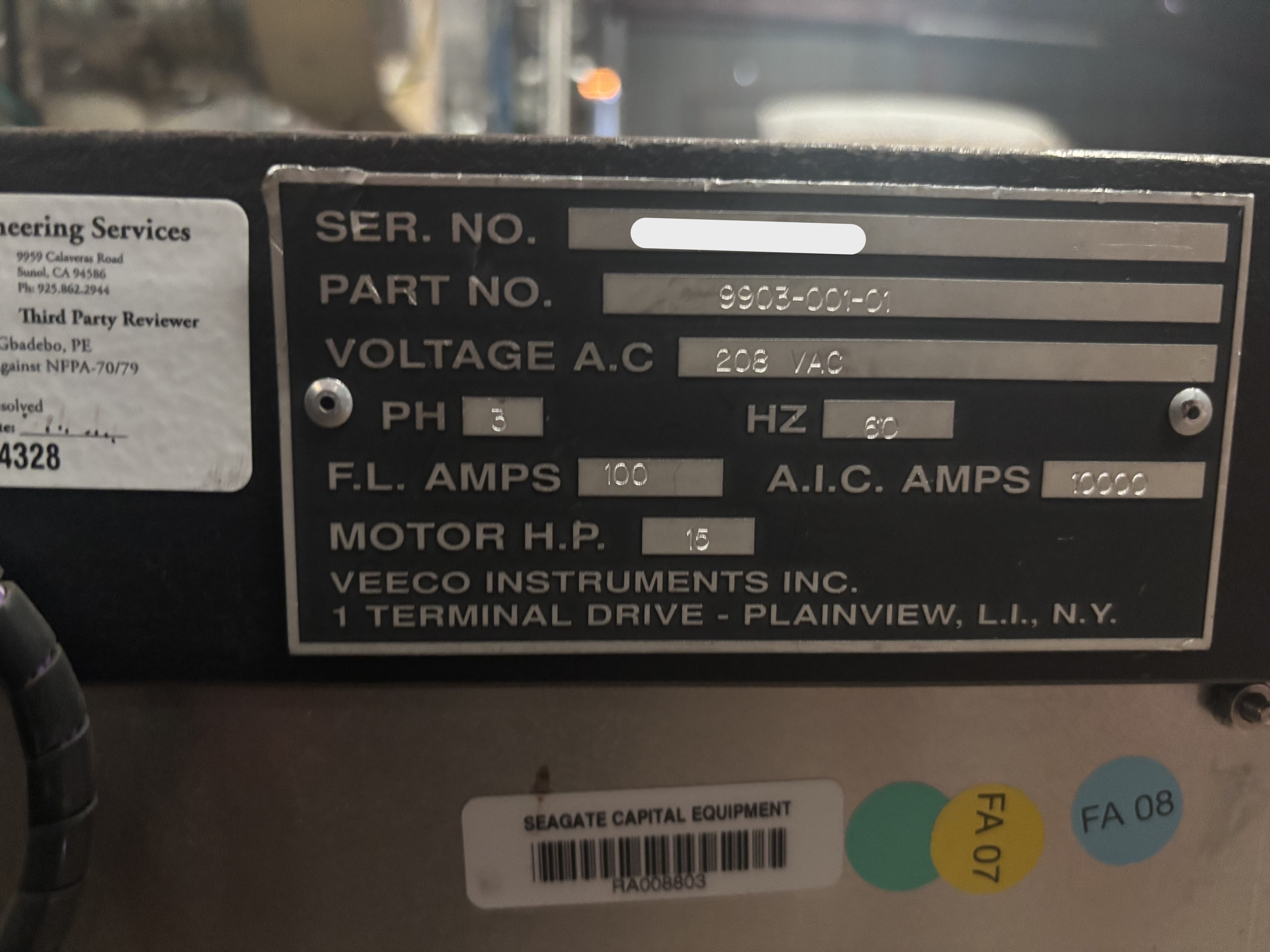 Used Veeco Microtech RF-350 Ion Beam System