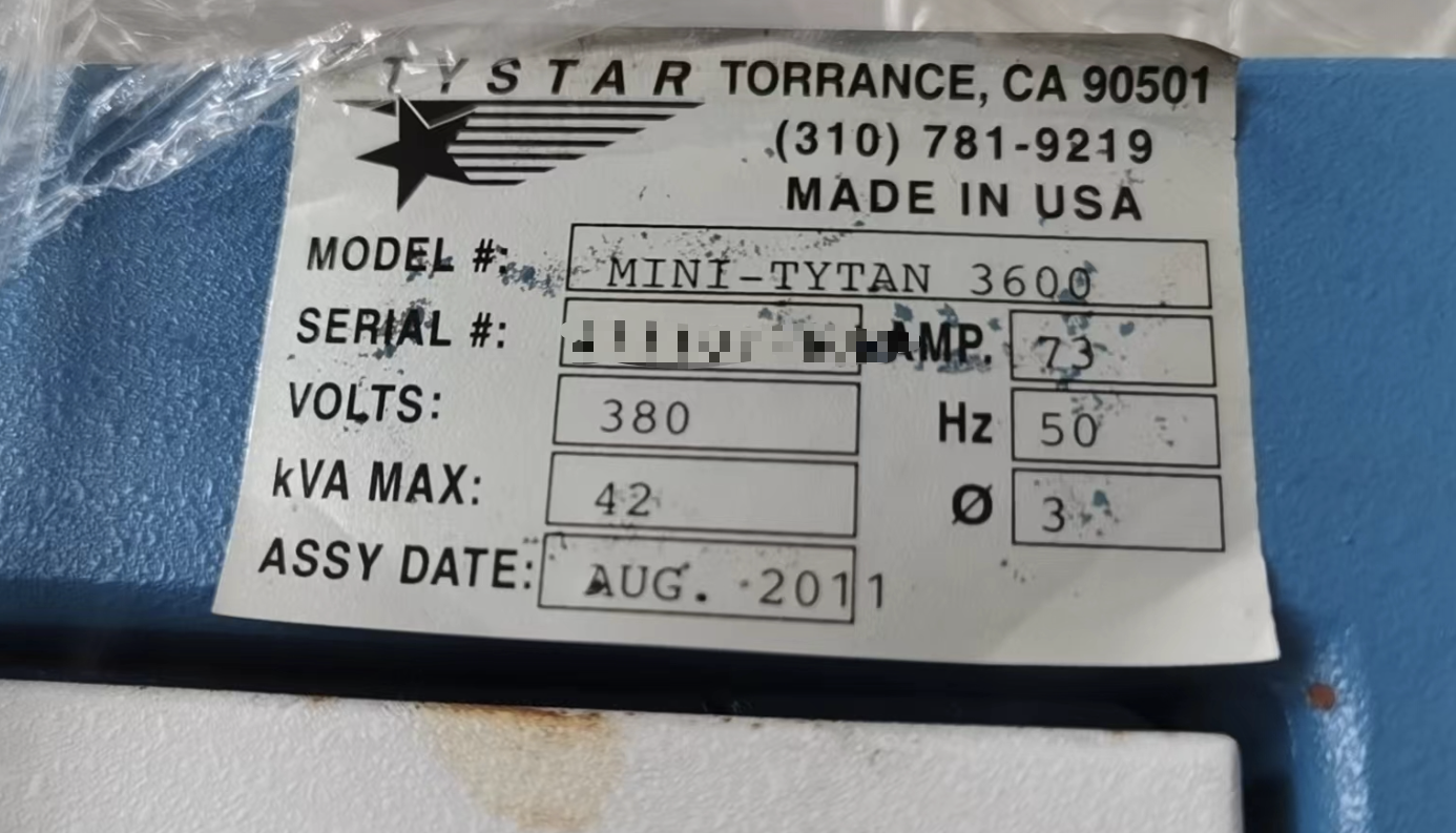Used 2011 TYSTAR MINI-TYTAN 3600
